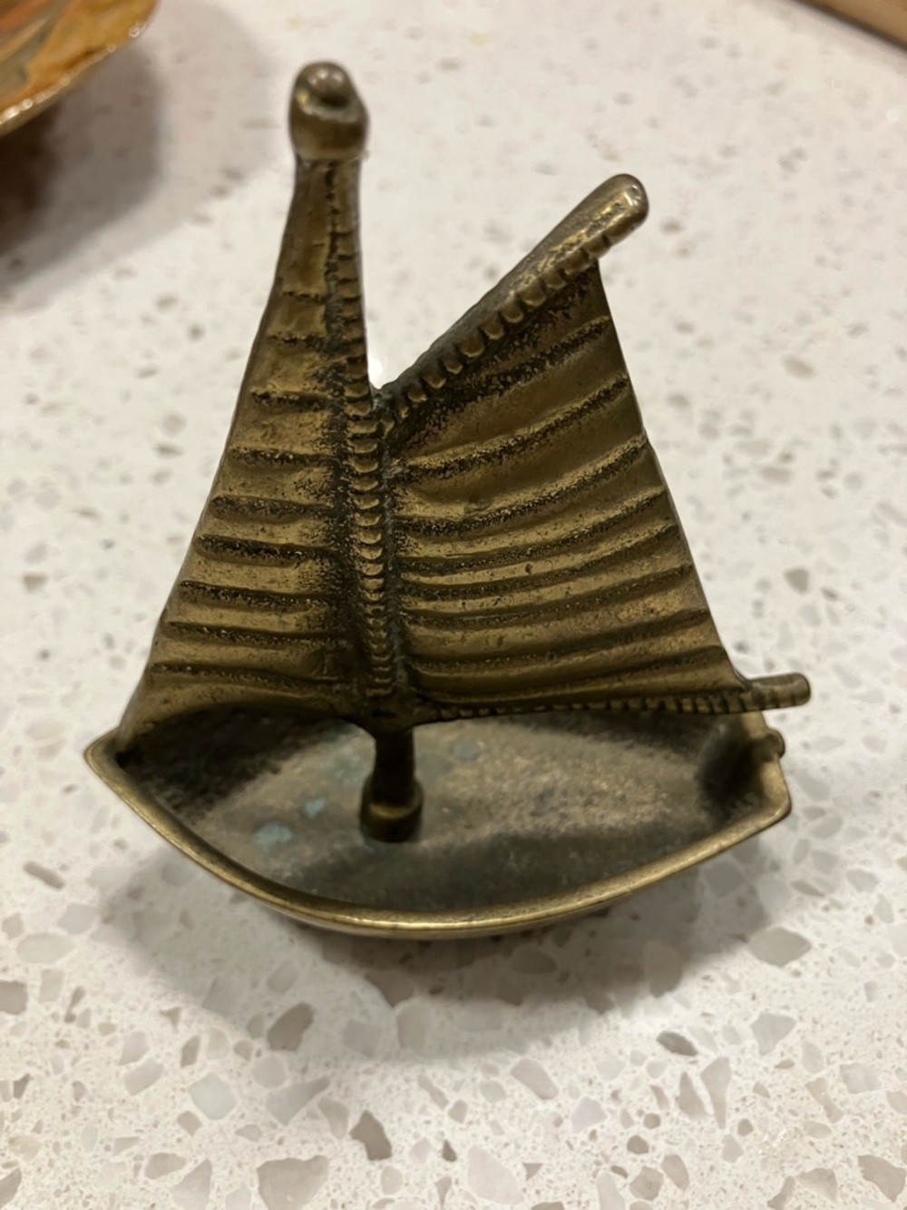 Brass Sailboat Trinket Dish - Vintage Style